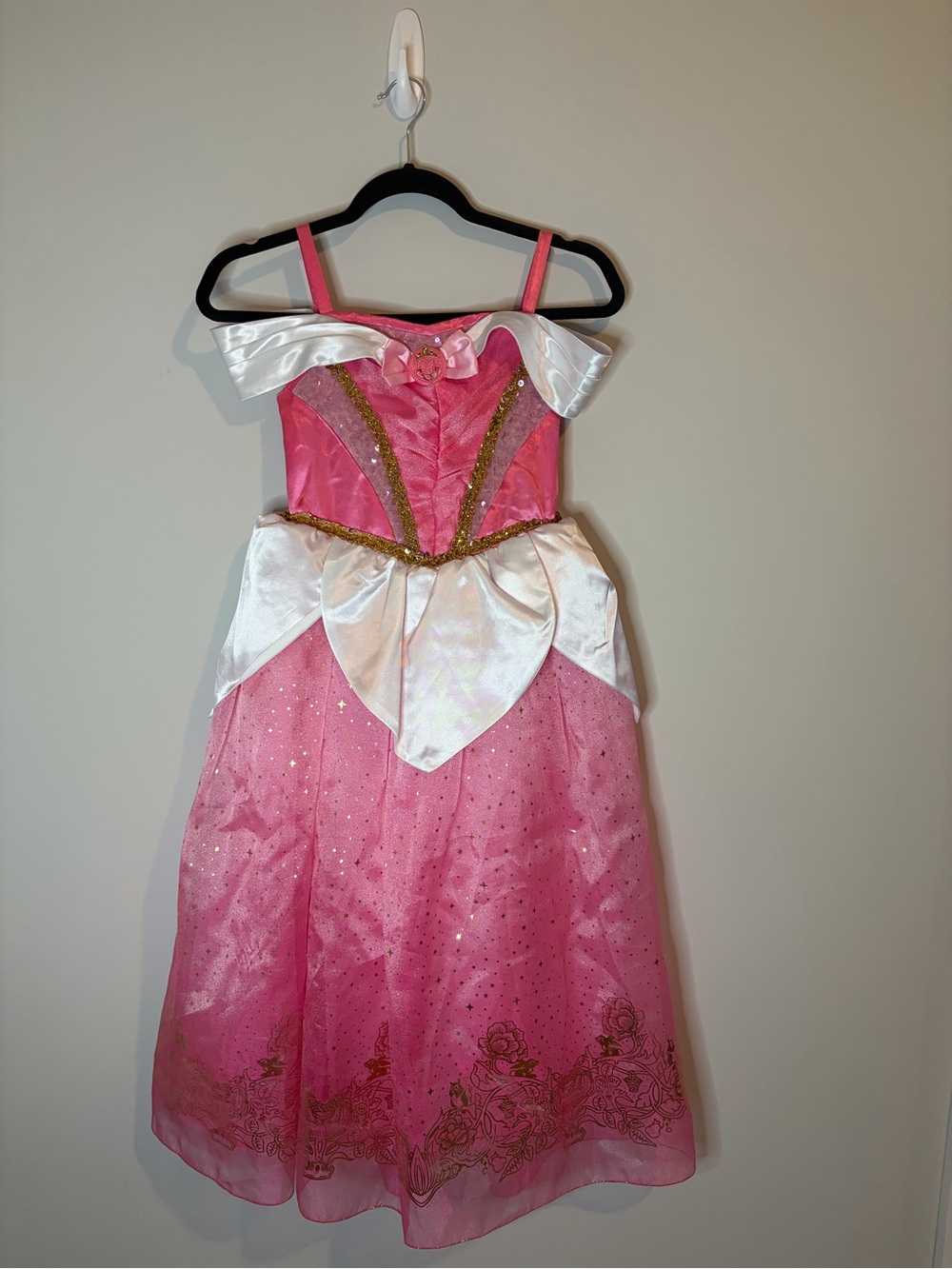 Authentic Disney Store Sleeping Beauty Pink and White Princess Costume Dress